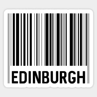 Edinburgh Bar Code Design (Black) Sticker